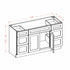 54 Inch White Shaker Single Sink Bathroom Vanity with Drawers