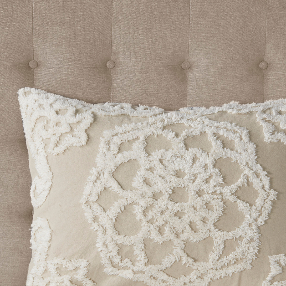 King/Cal King 3 Piece Tufted Cotton Duvet Cover Set