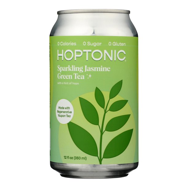 Hoptonic Tea Jasmine Green Sparkling Tea, 6 - 12 oz Cans