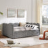 Gingham Daybed With USB Charging Port, Wave-Shaped Design