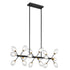 Nodus Crystal Rectangular 18 Lights Chandelier // Black
