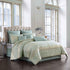 Vesta Gold Satin Circle-Quilted 7-Piece Comforter Set - Gold