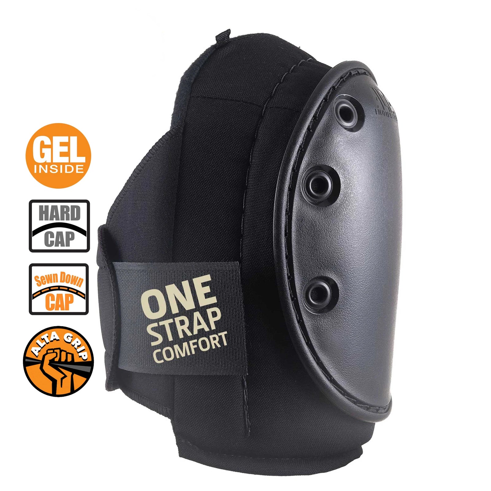 AltaGUARD Hard cap-Neoprene-Black Knee Pads