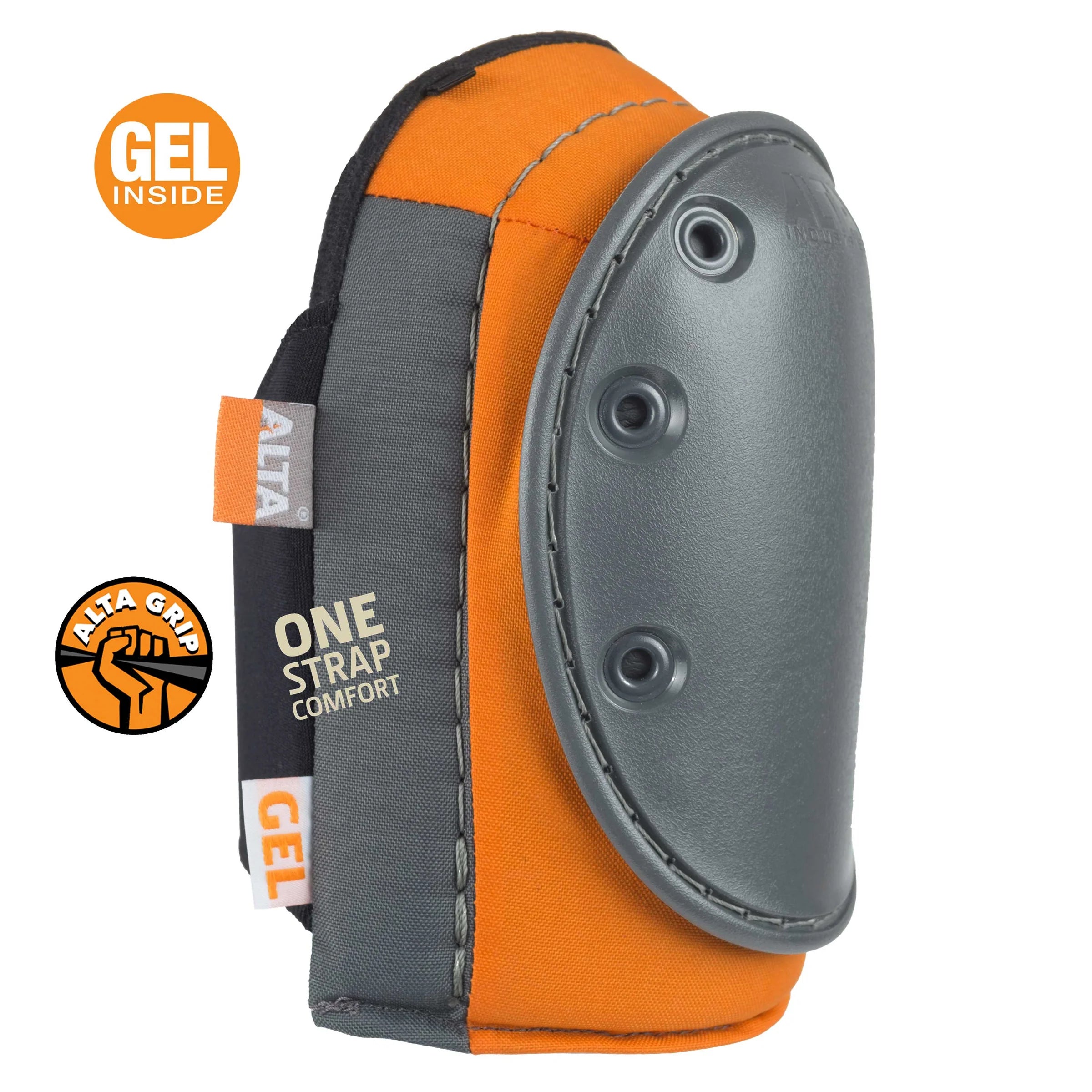 AltaGUARD Hard cap-Neoprene Orange & Gray Knee Pads