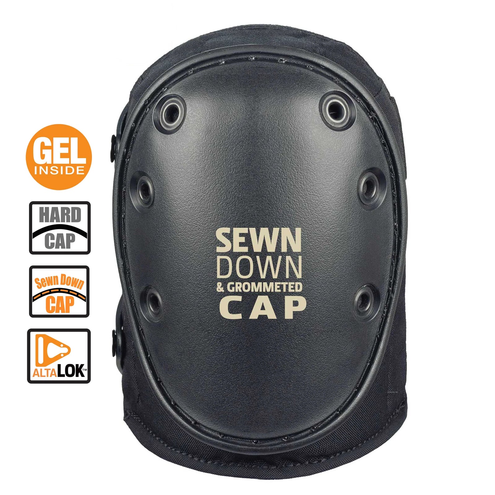 AltaGUARD Hard Cap-AltaLOK Black Knee Pads