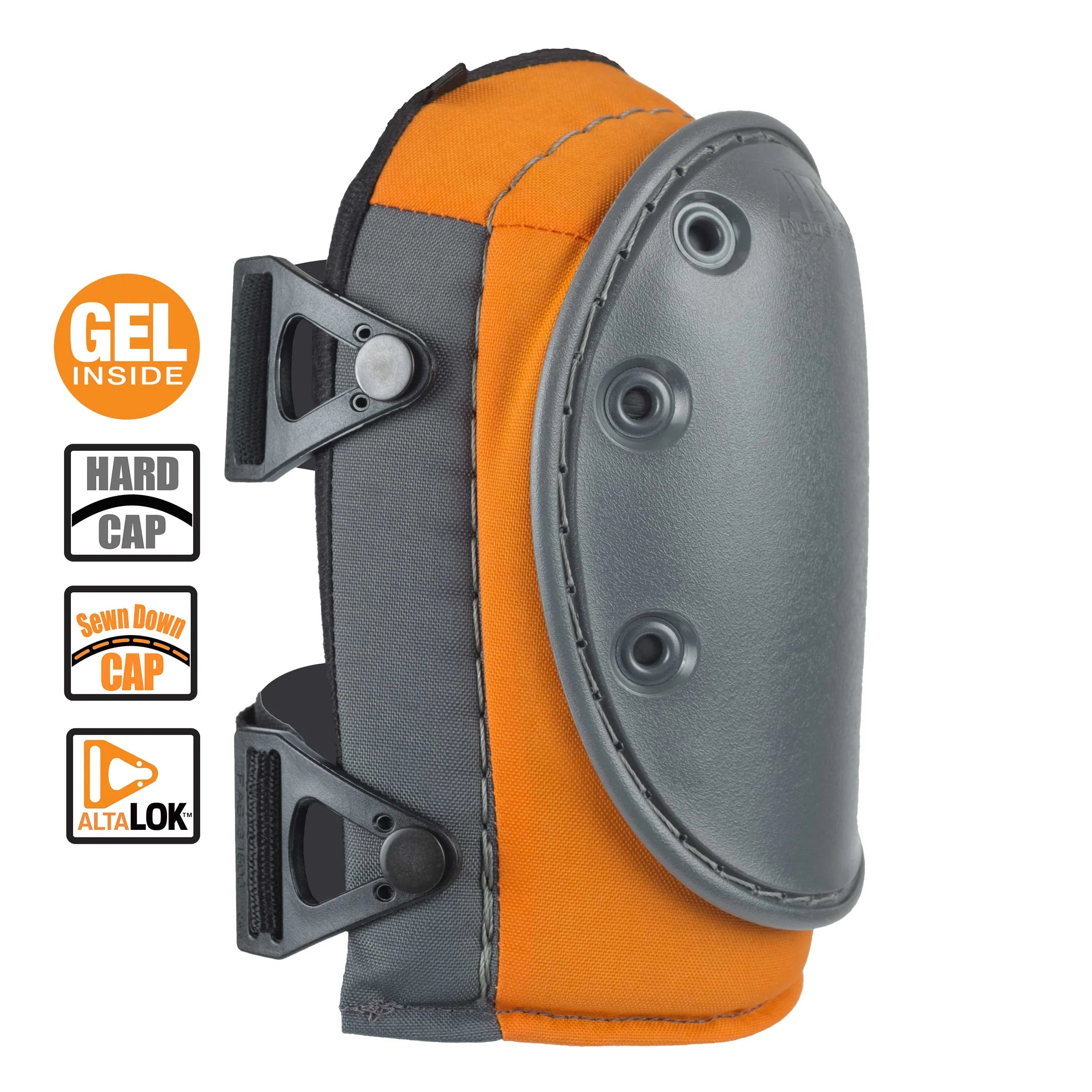 AltaGUARD Hard cap-AltaLOK Orange & Gray Knee Pads