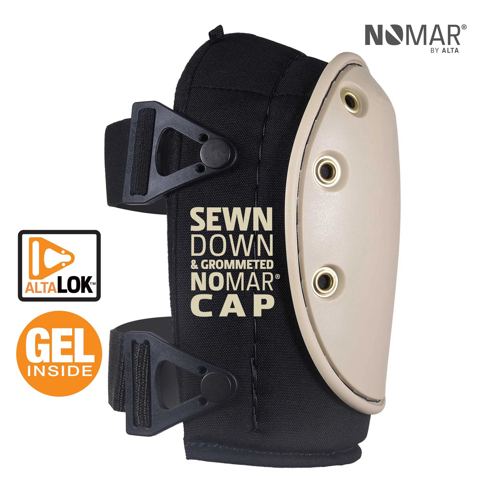 AltaGUARD NOMAR-Non Marring Cap-Black knee Pads