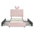 Upholstered Bed With Oversized Rabbit Ear Headboard, LED Lights & 4 Storage Drawers