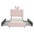 Upholstered Bed With Oversized Rabbit Ear Headboard, LED Lights & 4 Storage Drawers
