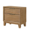 1 Piece 2 Drawer Nightstand - Natural Wood