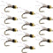 Beadhead Black 3 Dollar Dip Serendipity Wet Fly Fishing Flies - 1 Dozen Flies Hook Size 16