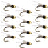 Beadhead Black 3 Dollar Dip Serendipity Wet Fly Fishing Flies - 1 Dozen Flies Hook Size 16