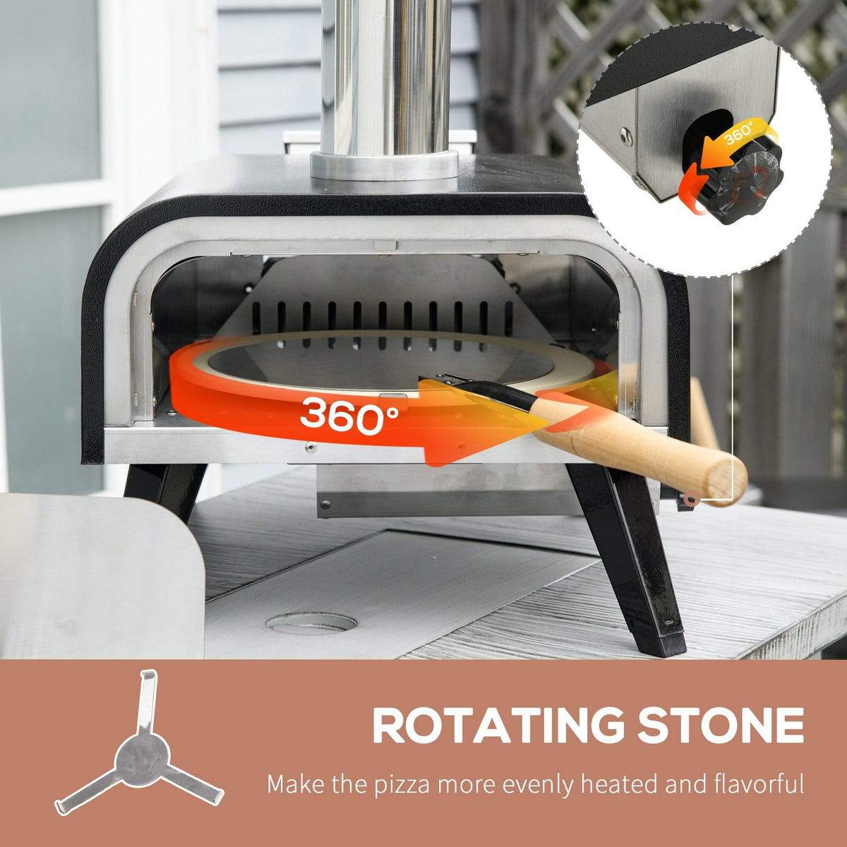 Outsunny Outdoor Pizza Oven with 12