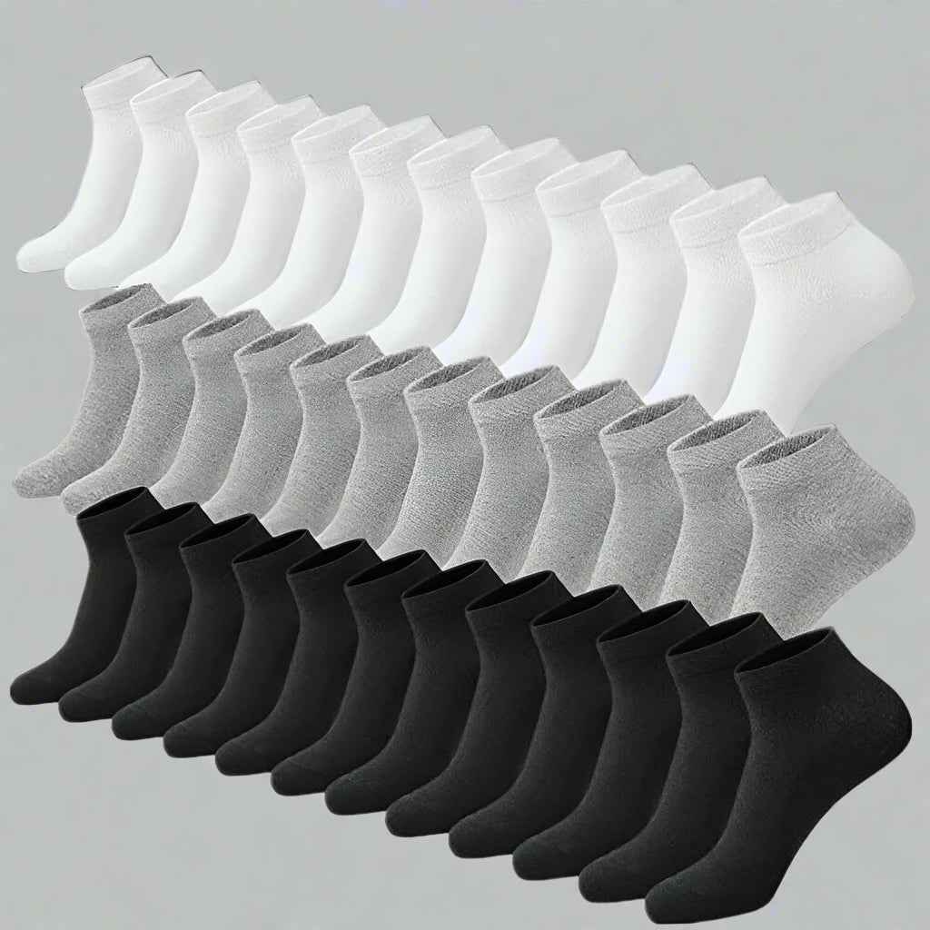 3-12 Pairs Mens Plain Solid Cotton Sports Ankle Athletic Socks Low Cut Size 9-13