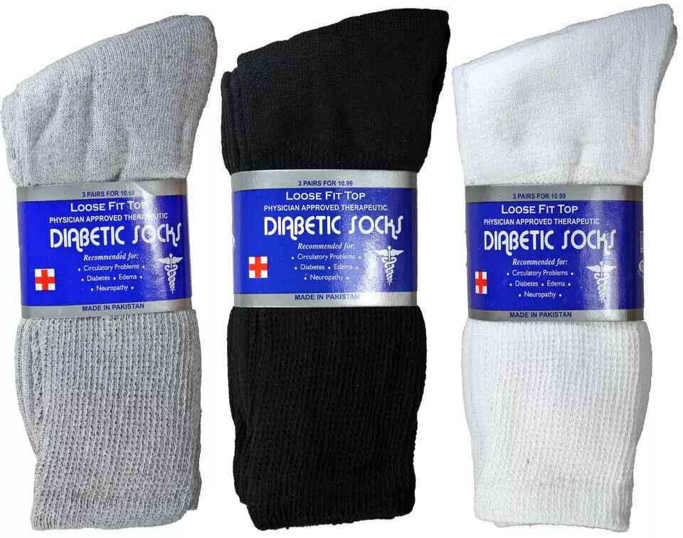 Wholesale Bulk Mens Diabetic Crew Socks Health Circulatory Size 9-11,10-13,13-15
