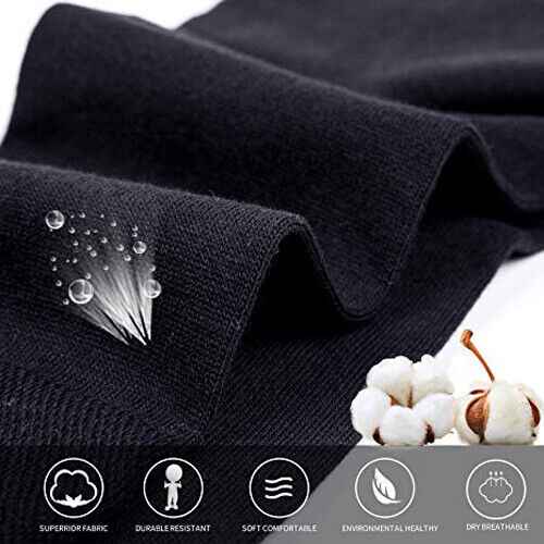 New 6 Pairs Mens Black Classic Dress Socks Calf Casual Fashion Crew Solid Sox