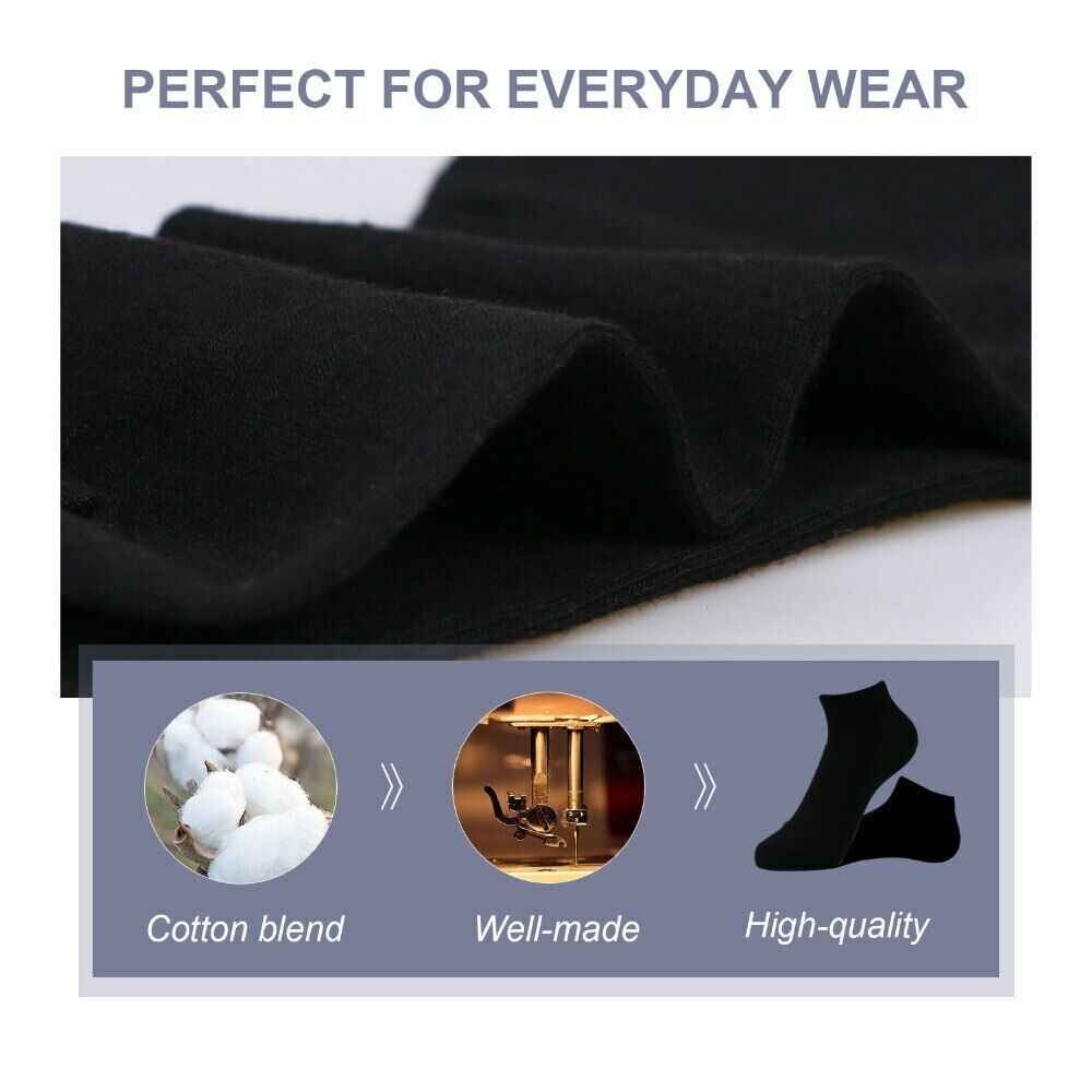 3-12 Pairs Mens No Show Invisible Nonslip Loafer Solid Boat Cotton Low Cut Socks