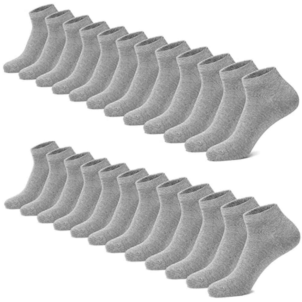 3-12 Pairs Mens Plain Solid Cotton Sports Ankle Athletic Socks Low Cut Size 9-13