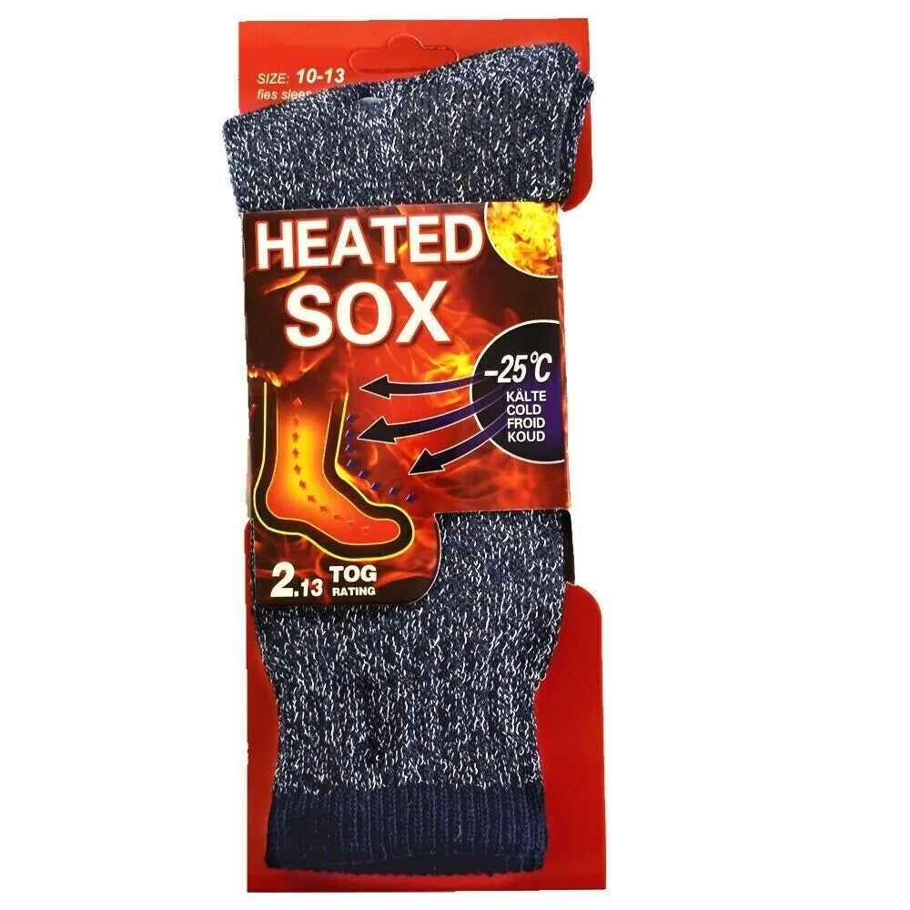 Mens thermal socks Heated winter friendly Warm  Boot Sox thick Duty Size 10-13