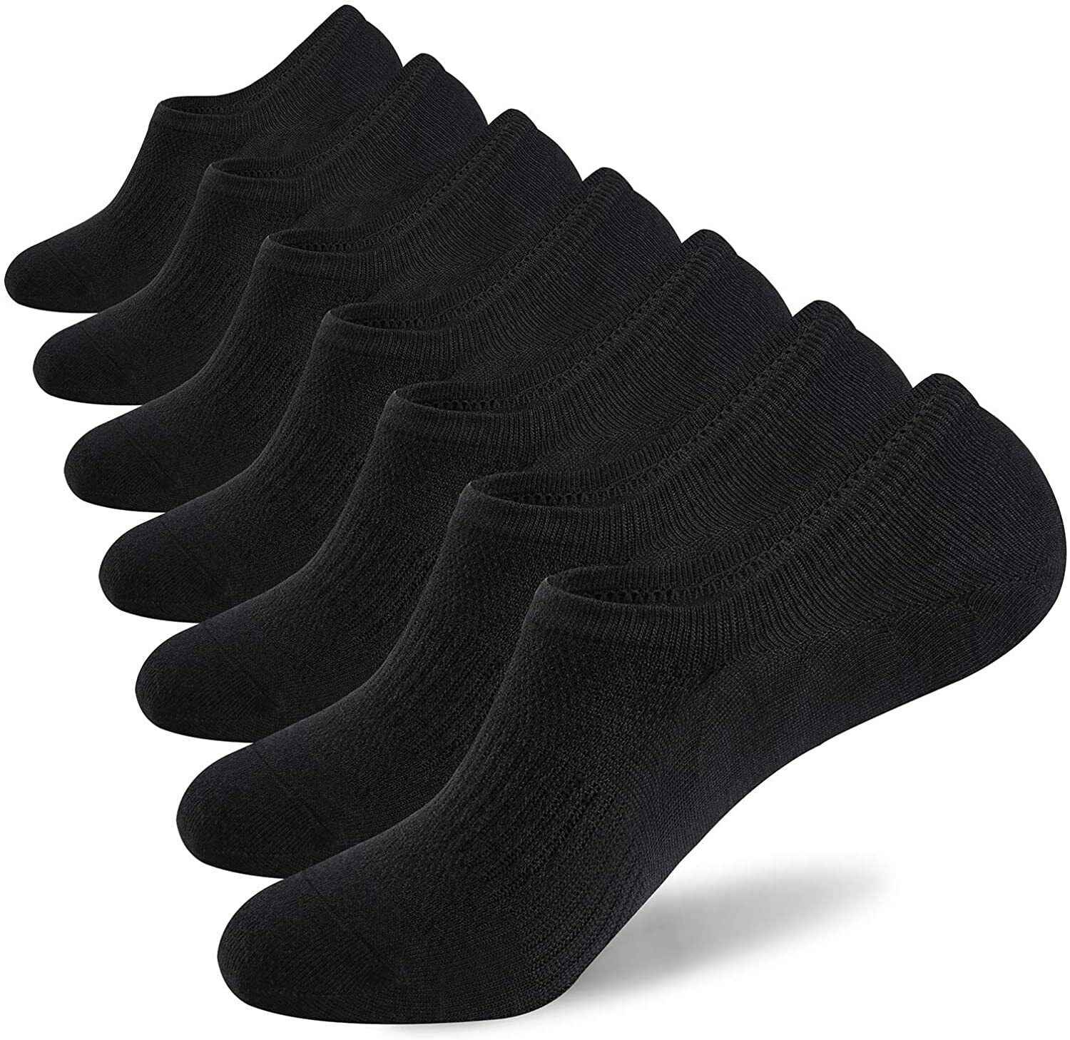 3-12 Pairs Mens No Show Invisible Nonslip Loafer Solid Boat Cotton Low Cut Socks