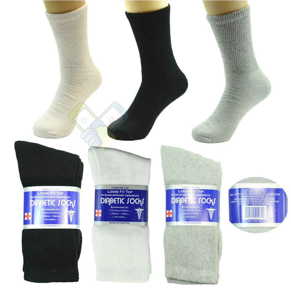 3,6 or 12 Pairs Diabetic Crew Circulatory Socks Health Women Cotton 9 10-15