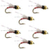 Beadhead Red 3 Dollar Dip Serendipity Wet Fly Fishing Flies - 6 Flies Hook Size 18