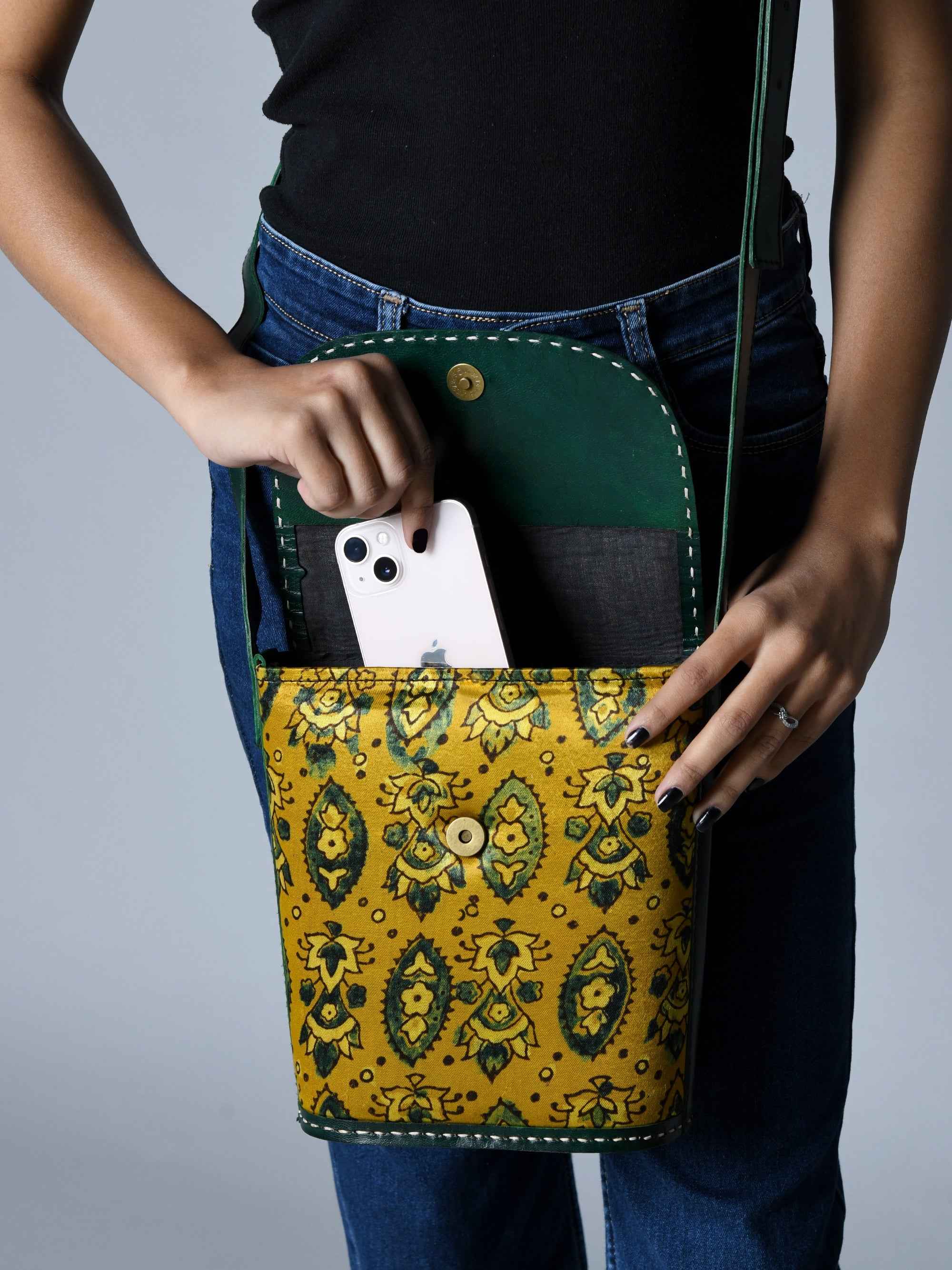 Vibrant Heritage Ajrakh Satchel