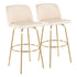 Toriano - Contemporary Fixed Height Barstool With Swivel And Round Footrest (Set of 2)