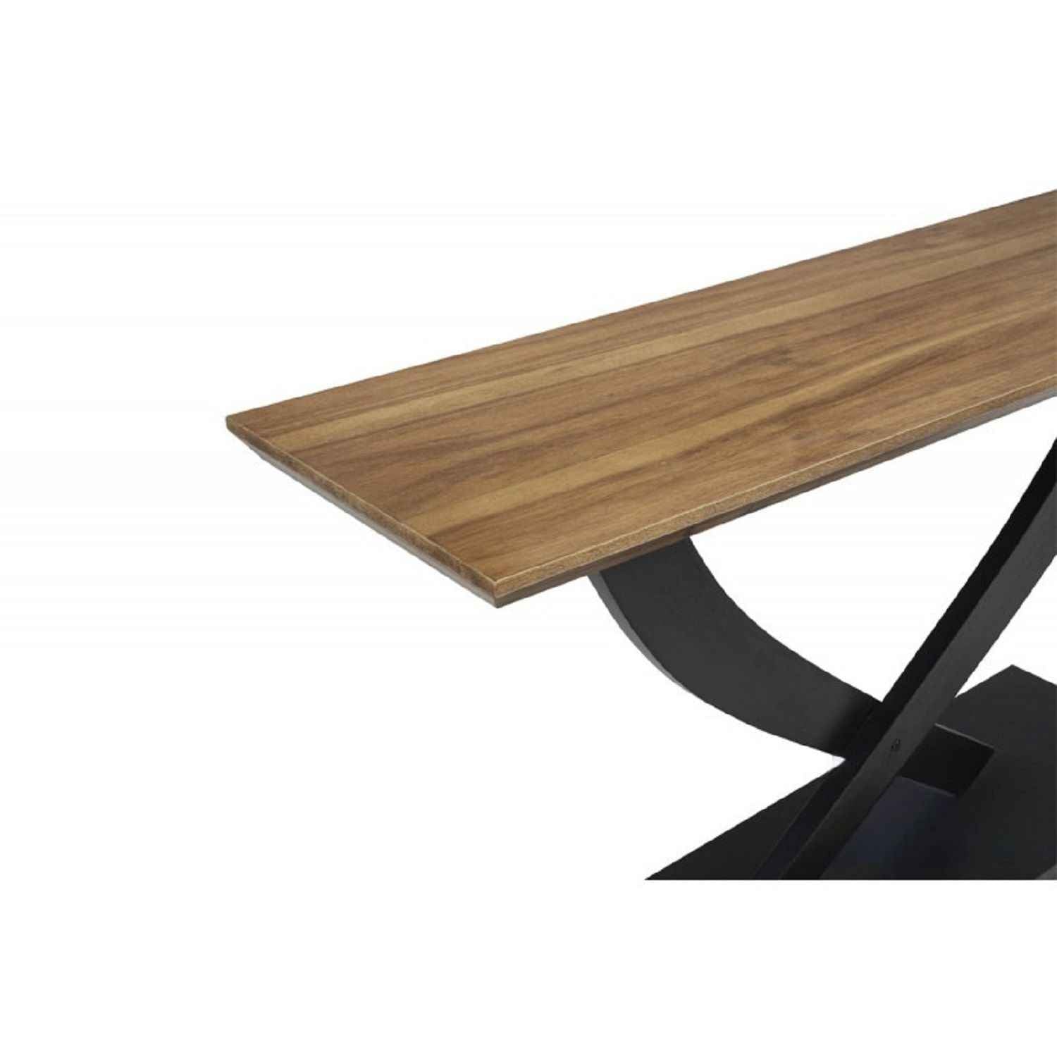 Entryway Console Table With Cross Legs Design - Natural / Espresso