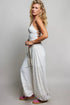 POL Patchwork Mixed Knit Wide Leg Pants