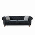 Chesterfield Upholstery Fabric Sofa With Roll Armrest & Nailhead