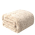 DaDalogy Bedding Champagne Ivory Faux Fur Throw Blanket - Dreamy Gold Geometric Embossed Sherpa Backside - Super Soft Warm Cozy Plush Fluffy