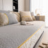 Non-Slip Couch Cover with Gold Trim, Sofa Slipcover for Sectional & Loveseat