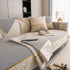 Non-Slip Couch Cover with Gold Trim, Sofa Slipcover for Sectional & Loveseat