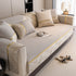 Non-Slip Couch Cover with Gold Trim, Sofa Slipcover for Sectional & Loveseat