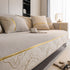 Non-Slip Couch Cover with Gold Trim, Sofa Slipcover for Sectional & Loveseat