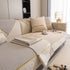 Non-Slip Couch Cover with Gold Trim, Sofa Slipcover for Sectional & Loveseat