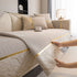 Non-Slip Couch Cover with Gold Trim, Sofa Slipcover for Sectional & Loveseat