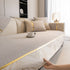 Non-Slip Couch Cover with Gold Trim, Sofa Slipcover for Sectional & Loveseat