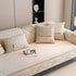 Non-Slip Couch Cover with Gold Trim, Sofa Slipcover for Sectional & Loveseat