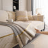 Non-Slip Couch Cover with Gold Trim, Sofa Slipcover for Sectional & Loveseat