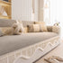Washable Sofa Throw Pad, Non-Slip Sofa Mat Cozy Couch Slipcover with Soft Furry Trim