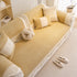 Washable Sofa Throw Pad, Non-Slip Sofa Mat Cozy Couch Slipcover with Soft Furry Trim