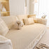 Washable Sofa Throw Pad, Non-Slip Sofa Mat Cozy Couch Slipcover with Soft Furry Trim