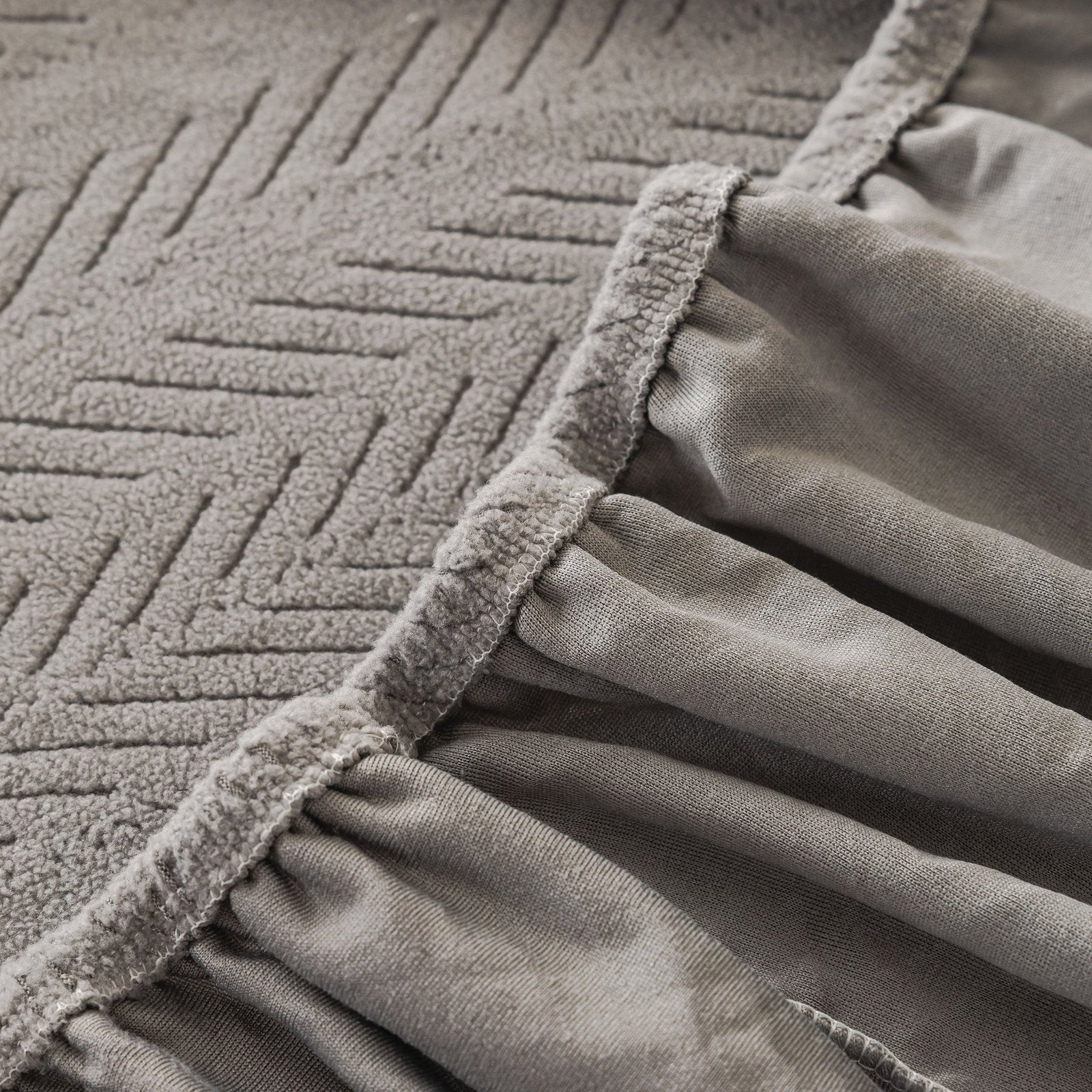 High Stretch Herringbone Textured Slipcover for Standard & L-Shaped Sectional Couches
