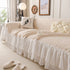 French Chic Style Ruffle Floral Cover Throws for Sofas, Decorative Couch Covers