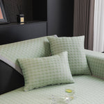 Houndstooth Ice Silk Breathable Sofa Cover, Modern Non-Slip Summer Couch Protector