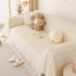 Soft Warm Flannel Couch Cover Throw Blanket with French Flounce, Beautiful Furniture Throws for Sofas