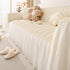 Soft Warm Flannel Couch Cover Throw Blanket with French Flounce, Beautiful Furniture Throws for Sofas