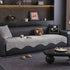 Chenille Couch Cover with Scalloped Edge, Non-Slip Modular Slipcover Sectional